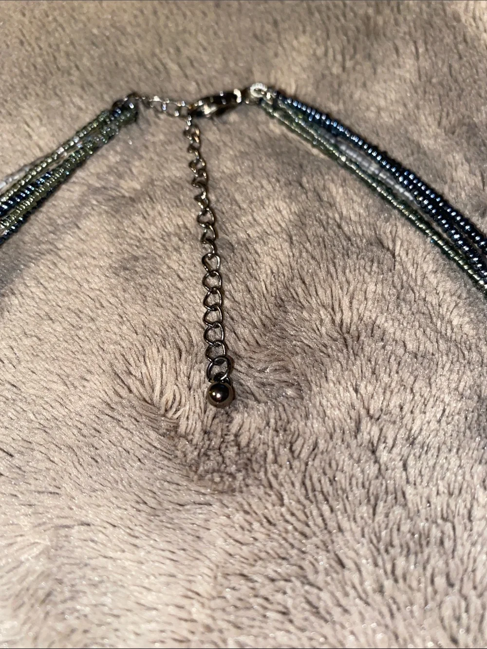 Multi-Strand Sea Beaded Necklace   7”L Excellent Condition